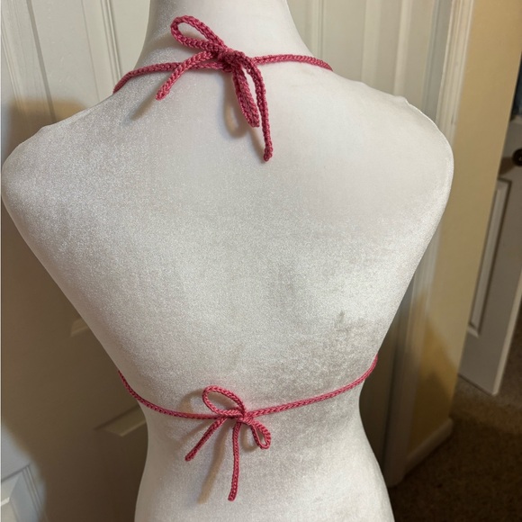 Handmade Crocheted Bra Top Halter Bikini Top Boho Festival Fun - Picture 4 of 9